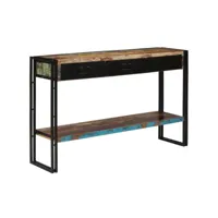 table console table d'entrée  bout de canapé bois de récupération massif 120 x 30 x 76 cm meuble pro frco98054