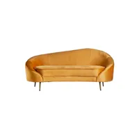 sofa en velours, de couleur moutarde, 177x78x78 cm