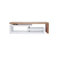 meuble tv design modulable blanc et bois clair chêne l215 cm max