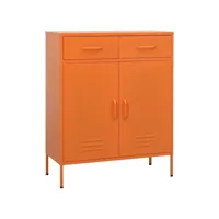 armoire de rangement orange 80x35x101,5 cm acier 2
