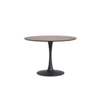 table de repas ronde noyer-noir pied central - still - l 110 x l 110 x h 75 cm - neuf