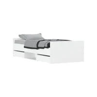 moderne structure de lit avec tête de lit/pied de lit blanc 100x200 cm deco775724