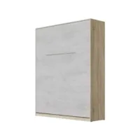 armoire lit escamotable 160x200cm lit rabattable lit mural supérieur confort vertical chêne sonoma/béton