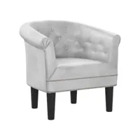 fauteuil salon - fauteuil cabriolet argenté similicuir 70x56x68 cm - design rétro best00004512732-vd-confoma-fauteuil-m05-2522