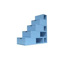 escalier cube de rangement hauteur 125 cm  bleu pastel esc125-bp