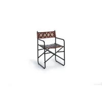 set de 2 chaises en cuir et métal (pliantes) - métal et cuir