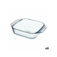 plat à gratin pyrex irresistible carré transparent verre 6 unités 29,2 x 22,7 x 6,8 cm