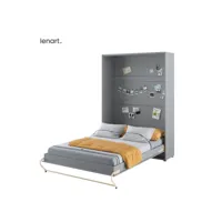 lenart lit escamotable concept pro cp01 140x200 vertical gris mat