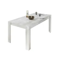 table à manger, table de repas en bois mdf coloris pin blanc - longueur 180 x hauteur 79 x profondeur 90 cm