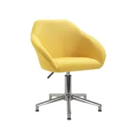 chaise de bureau pivotante  fauteuil de bureau ergonomique jaune tissu meuble pro frco68408