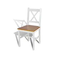 clicnbuy - chaises de cuisine - chaises de salle à manger 4 pcs blanc bois de pin 241513