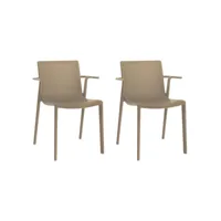 set 2 fauteuil beekat - resol - beige - fibre de verre, polypropylène 560x555x790mm