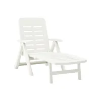 chaise longue pliable plastique blanc 2