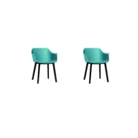 set 2 fauteuil shape - resol - bleu - fibre de verre 585x550x782mm