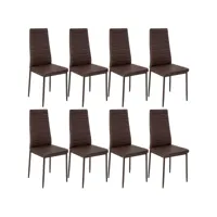tectake lot de 8 chaises avec strass rembourré avec revêtement en cuir synthétique 404119