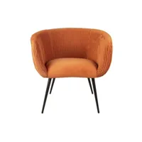 fauteuil en velours majestic - orange