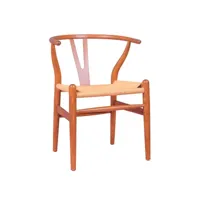 chaise scandinave en bois de noyer et corde écologique - wish silla175