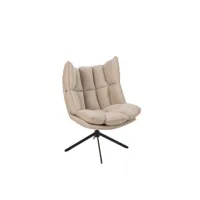 fauteuil de relaxation en tissu et simili et piétement métal noir - fenix