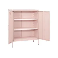 armoire de rangement rose 80x35x101,5 cm acier