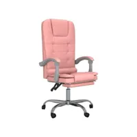 vidaxl fauteuil de massage inclinable de bureau rose similicuir