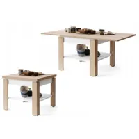 table basse leonor bois blanc extensible jusqu' 130 cm