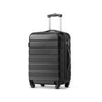 valise moyenne taille cabine 69 cm,bagages à main format 4 roues rigide-abs,noir