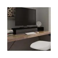 meuble tv, support pour moniteur, banc tv, meuble télé avec etagères et rangement 100 x 30 x 13 cm verre noir meuble pro lww30103