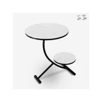 table basse élégante 2 plateaux ronds en marbre45x50cm marpes l ahd amazing home design