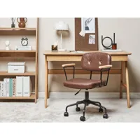 chaise de bureau en cuir pu marron algerita 382807