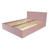 lit coffre 2 places en bois avec tête de lit 140x200  violet pastel coffre142t-vip