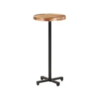 table de bar ronde ø50x110 cm bois d'acacia massif