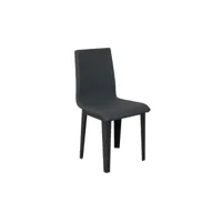 chaise en éco-cuir gris pieds coniques anthracite - armida set 2 pieces