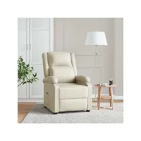 fauteuil inclinable  fauteuil de relaxation fauteuil salon  blanc similicuir meuble pro frco37191