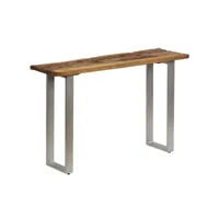 vidaxl table console bois de récupération et acier 120x35x76 cm 246290