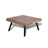 table basse table de salon  bout de canapé carrée bois de teck de récupération meuble pro frco97306