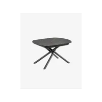 table à manger extensible coloris noir gris en verre et acier - longueur 130 190 x profondeur 100 x hauteur 78 cm