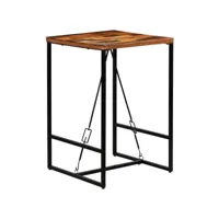 table de bar table haute  table de cuisine bois recyclé solide 70 x 70 x 106 cm meuble pro frco90163