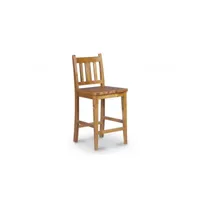 lot de 2 chaises haute bois marron 45x45x95cm - décoration d'autrefois