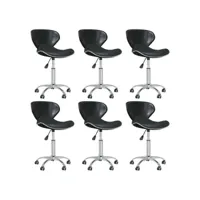 moderne chaises de cuisines, chaises pivotantes à manger lot de 6 noir similicuir best00009379492-vd-confoma-chaise-m07-1396