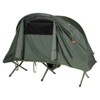 giantex tente camping surélevée pour 2 personnes matelas auto-gonflant sac transport à roulettes double toit crochet de lampe vert