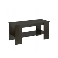 vienna - table basse rectangulaire style contemporain scandinave pour salon séjour bureau 120x50x45 - rangement livres/télécommandes - wenge