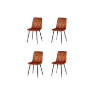 chaise de salle à manger moderne en velours steel (lot de 4)