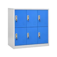 vidaxl armoire à casiers gris clair et bleu 90x45x92,5 cm acier