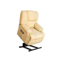 fauteuil relax masseur lève-personne astan hogar crème cuir synthétoqie
