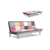 paddy - banquette clic clac design 3 places multicolore rose paddy-ros