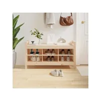 meuble à chaussures étagère à chaussures - banc d'entrée 110x40x60 cm bois de pin massif meuble pro frco46723