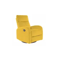 fauteuil de relaxation pliant en velours olimp - jaune - h 101 x l 72 x p 55 cm
