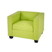 fauteuil club, lounge lille ~ simili-cuir vert clair