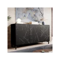 buffet design effet marbre noir 150cm ketla 399