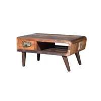 table basse en bois recyclé coloris naturel - longueur 90 x profondeur 60 x hauteur 45 cm
